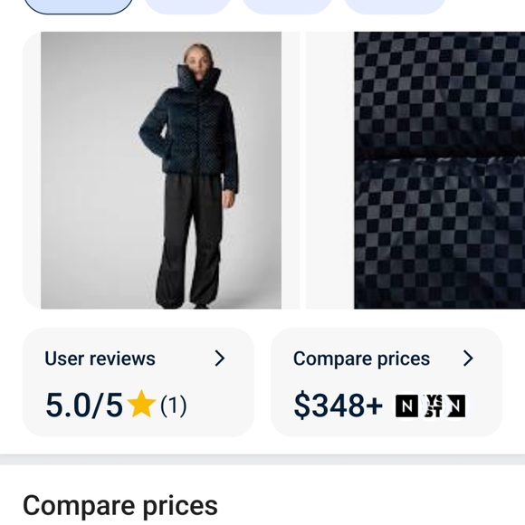 Women's Save The Duck Alas Water Repellent Check Puffer Coat - Picture 5 of 5